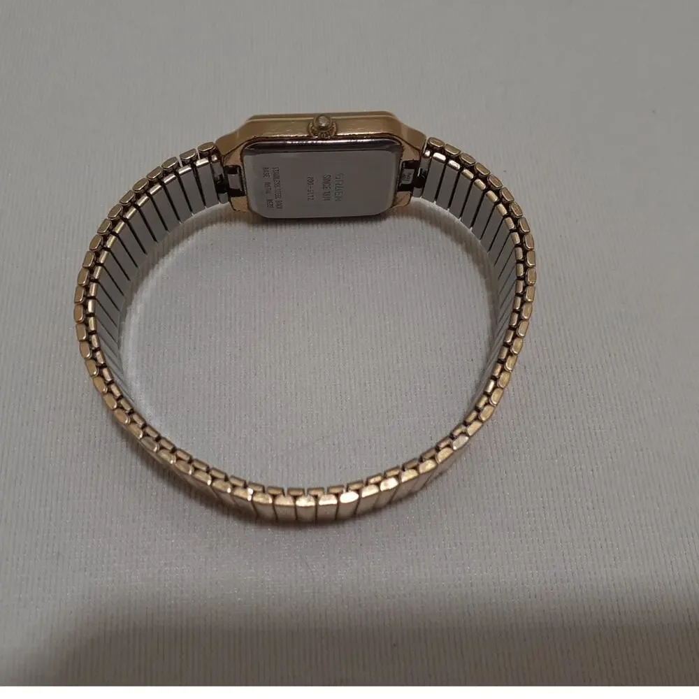 Vintage Gruen Ladies Wristwatch Gold Tone Stretch Band